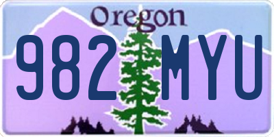 OR license plate 982MYU