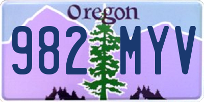 OR license plate 982MYV