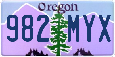 OR license plate 982MYX