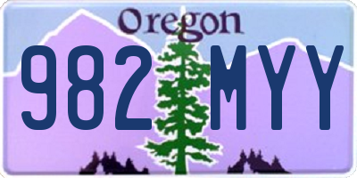 OR license plate 982MYY