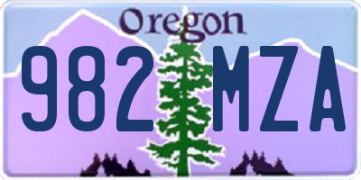 OR license plate 982MZA