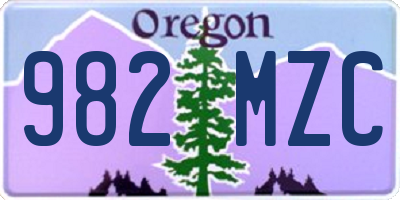 OR license plate 982MZC