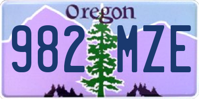 OR license plate 982MZE