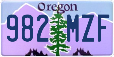 OR license plate 982MZF