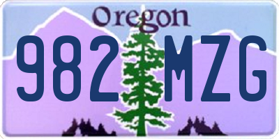 OR license plate 982MZG