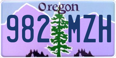 OR license plate 982MZH