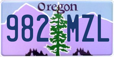 OR license plate 982MZL