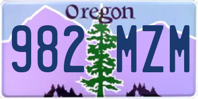 OR license plate 982MZM