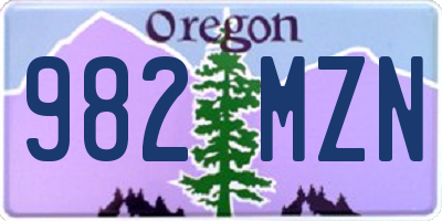 OR license plate 982MZN