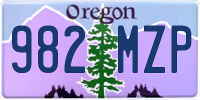 OR license plate 982MZP