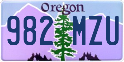 OR license plate 982MZU