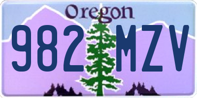 OR license plate 982MZV