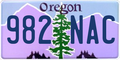 OR license plate 982NAC