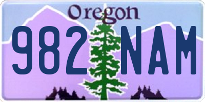 OR license plate 982NAM