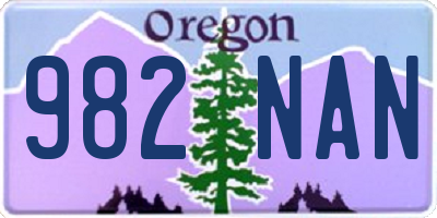 OR license plate 982NAN