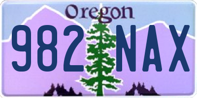 OR license plate 982NAX
