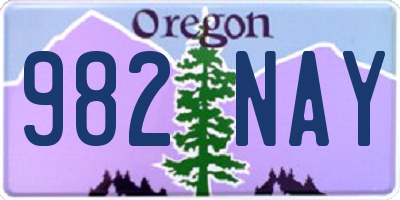 OR license plate 982NAY