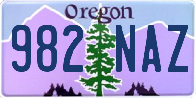 OR license plate 982NAZ