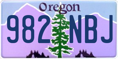 OR license plate 982NBJ