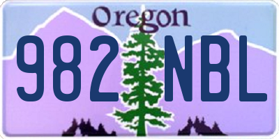 OR license plate 982NBL