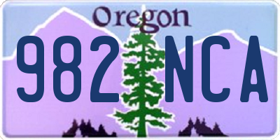 OR license plate 982NCA