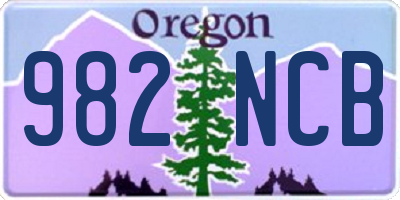 OR license plate 982NCB