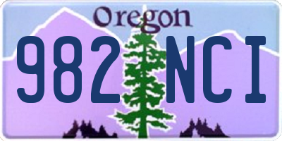OR license plate 982NCI