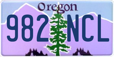 OR license plate 982NCL