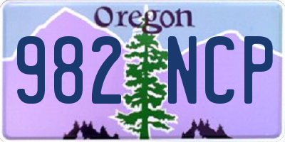 OR license plate 982NCP