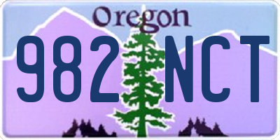 OR license plate 982NCT