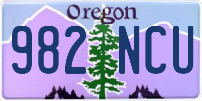 OR license plate 982NCU