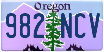 OR license plate 982NCV