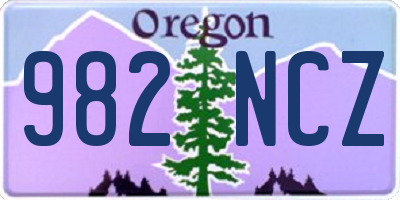 OR license plate 982NCZ