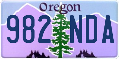 OR license plate 982NDA