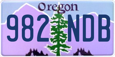 OR license plate 982NDB