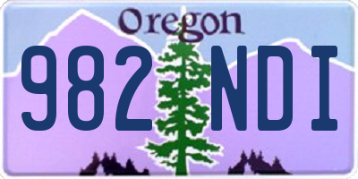 OR license plate 982NDI