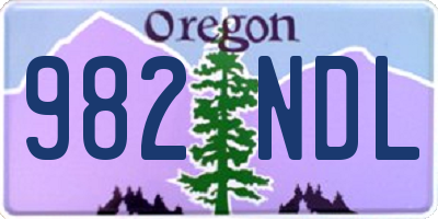 OR license plate 982NDL