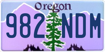 OR license plate 982NDM