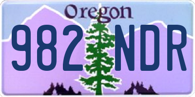 OR license plate 982NDR