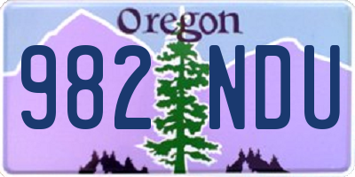 OR license plate 982NDU