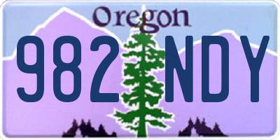 OR license plate 982NDY