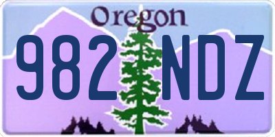 OR license plate 982NDZ