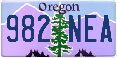 OR license plate 982NEA