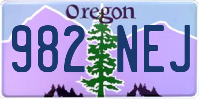 OR license plate 982NEJ