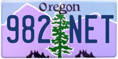 OR license plate 982NET