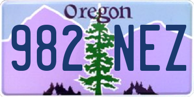 OR license plate 982NEZ