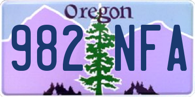 OR license plate 982NFA