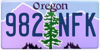 OR license plate 982NFK