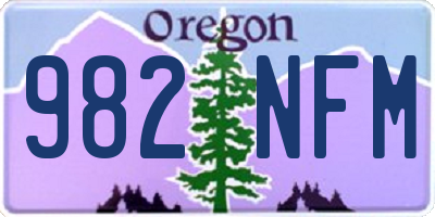 OR license plate 982NFM