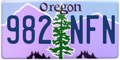 OR license plate 982NFN